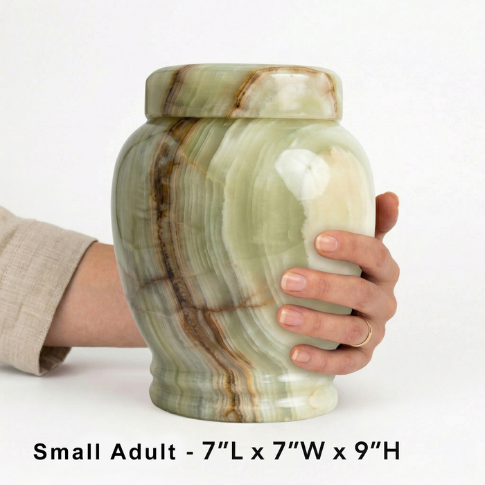Grün - Light Green Onyx Urn - Small Adult