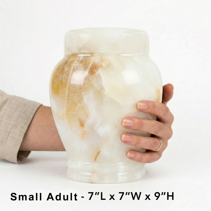 Suki - White Onyx Urn - Small Adult
