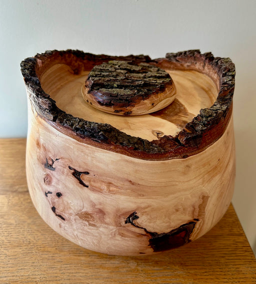 Small Natural Edge Pecan Turned Urn 
