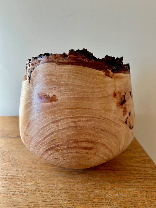 Small Natural Edge Pecan Turned Urn K5