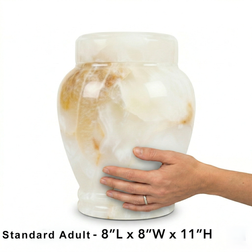 Suki - White Onyx Urn - Standard Adult