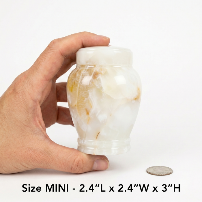 Suki - White Onyx Urn - Mini