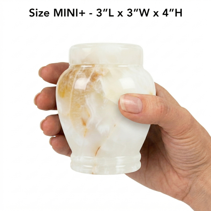 Suki - White Onyx Urn - Mini +