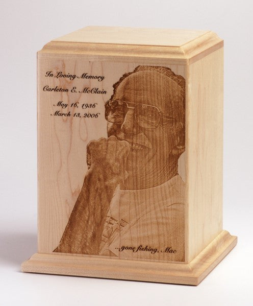 Photo Engraved Cremation Urn - Vertical