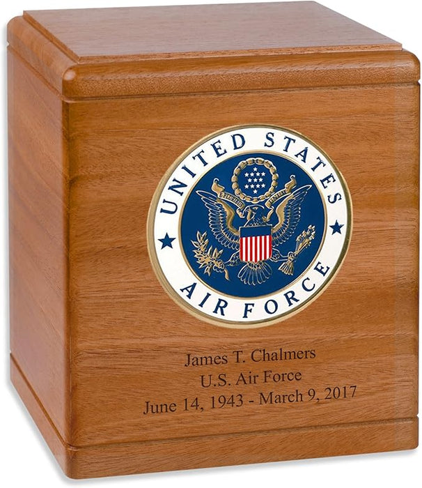 Freedom Solid Wood Military Cremation Urn Made in the USA