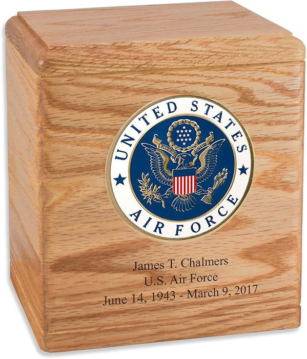 Freedom Solid Wood Military Cremation Urn Made in the USA