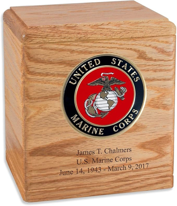 Freedom Solid Wood Military Cremation Urn Made in the USA