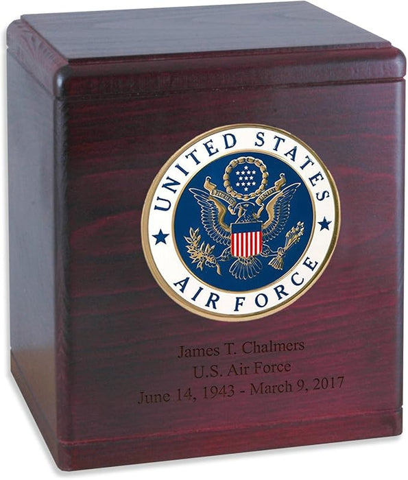 Freedom Solid Wood Military Cremation Urn Made in the USA