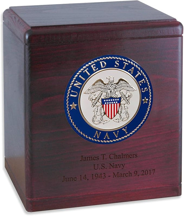 Freedom Solid Wood Military Cremation Urn Made in the USA