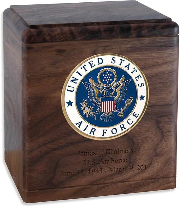 Freedom Solid Wood Military Cremation Urn Made in the USA