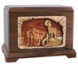 Moonlight Serenade Wolves Cremation Urn - Walnut