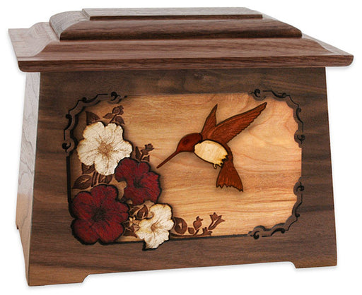 Hummingbird Cremation Urn in Walnut