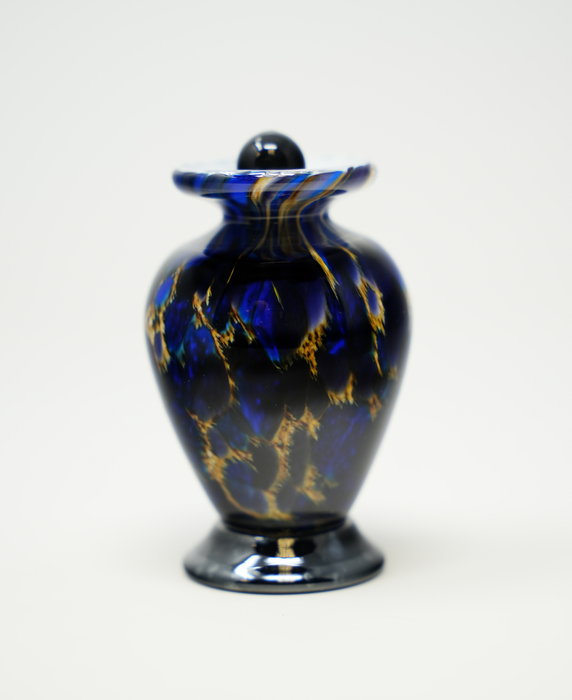 Hand Blown Glass Keepsake Urn in Amato Evening