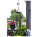 Black Personalized Memorial Wind Chime in outdoor setting backside of the engraved disk
