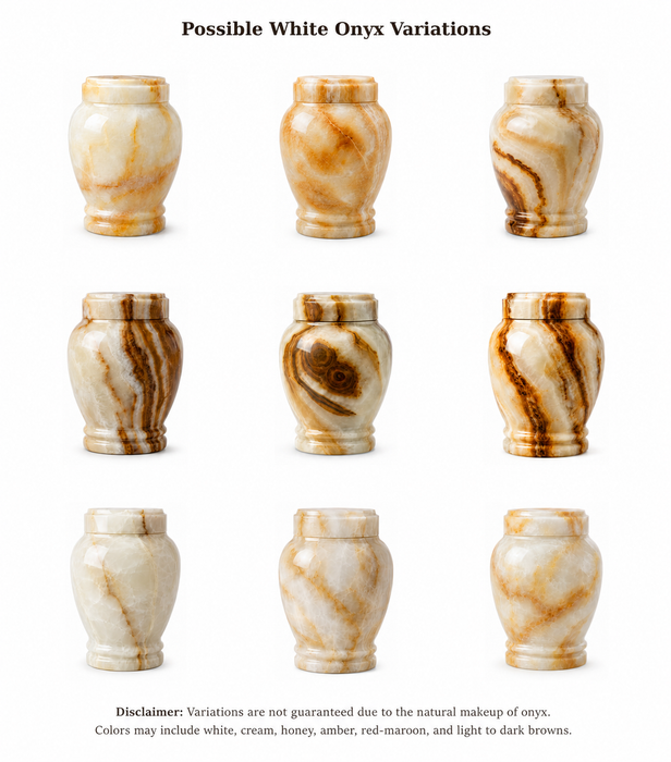 Suki - White Onyx Urn