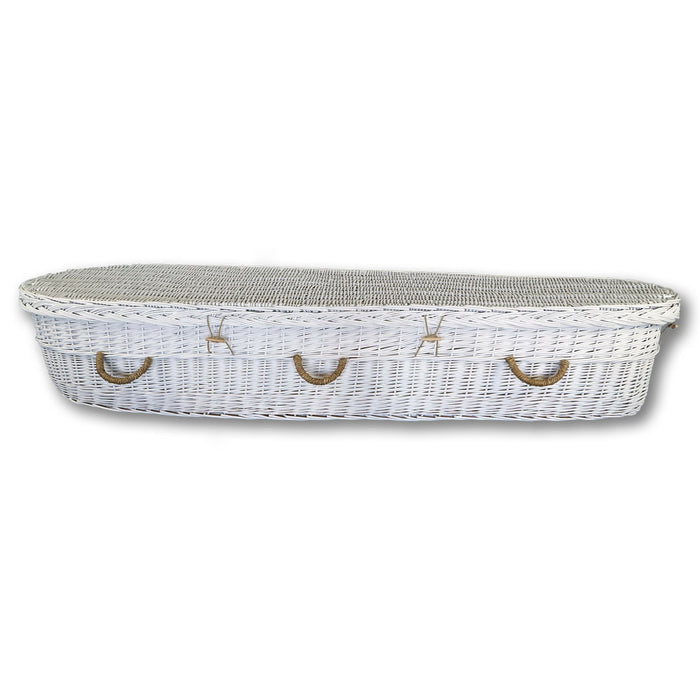 Biodegradable White Willow Casket for Burial or Cremation