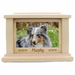 Wide Rectangle Photo Framed Wooden Pet Urn - maple