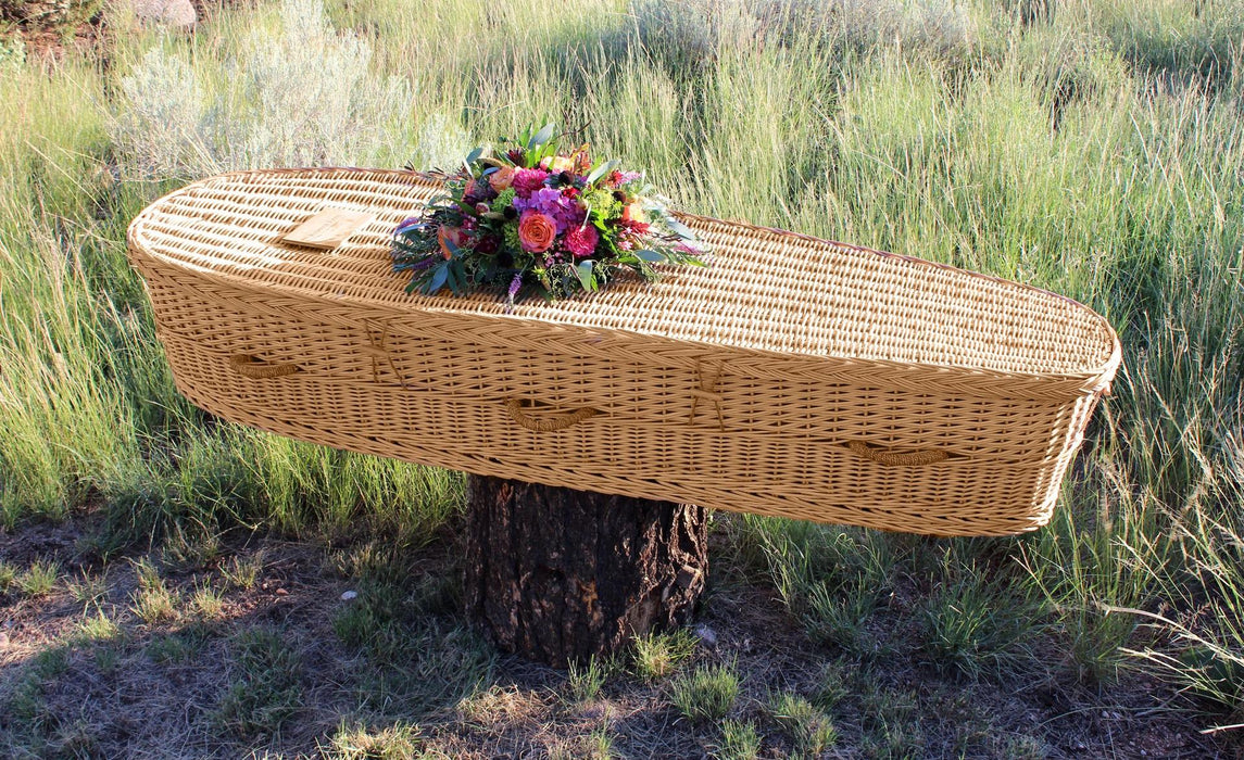 Biodegradable Casket for Burial or Cremation in Woven Willow - Eco-Friendly & Sustainable