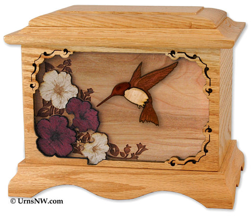 Ambassador Hummingbird Cremation Urn in Oak