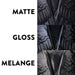 Black Finish Options: Matte, Gloss, Melange