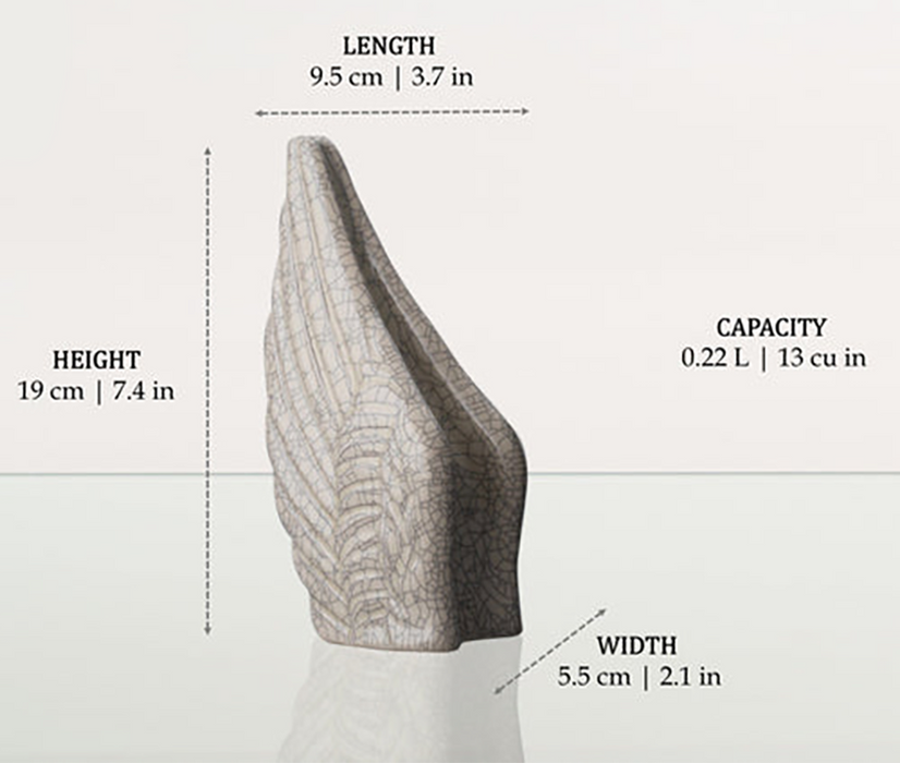 Keepsake Size Dimensions Shown in the Craquelure