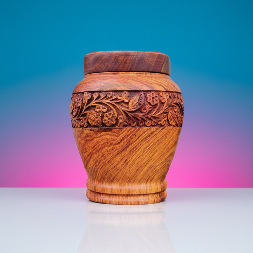 Anish - Hand-Carved Wood Urn - Alt Setting