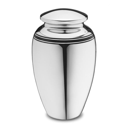 Art Deco Brass Cremation Urn in Silver - Adult