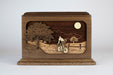 Bicycle Urn: Laser engraved inlay wood art scene