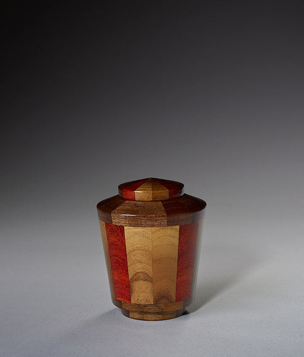 Keepsake Tapered Hand Turned Wood Urn - Walnut & Padauk