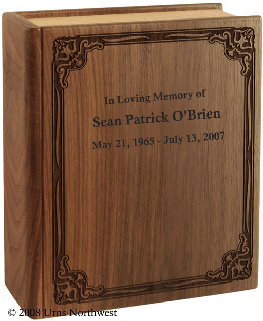 Personalized book urn