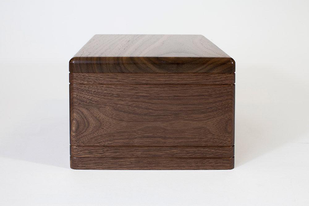 Boxwood Cremation Urn in Walnut - Side