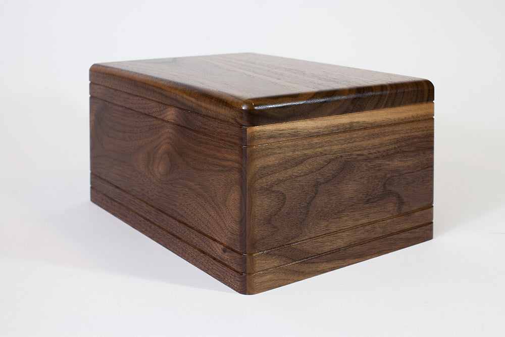 Boxwood Cremation Urn in Walnut - Angle