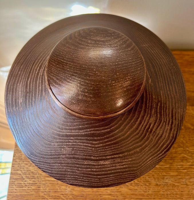 Brown Honey locust Turned Urn 75 - Top view