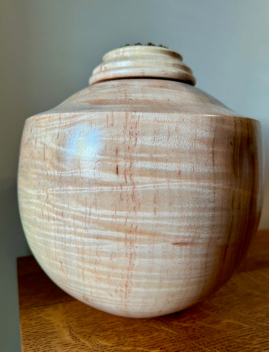 Burl Maple Hand Turned Urn 72 - angle 2