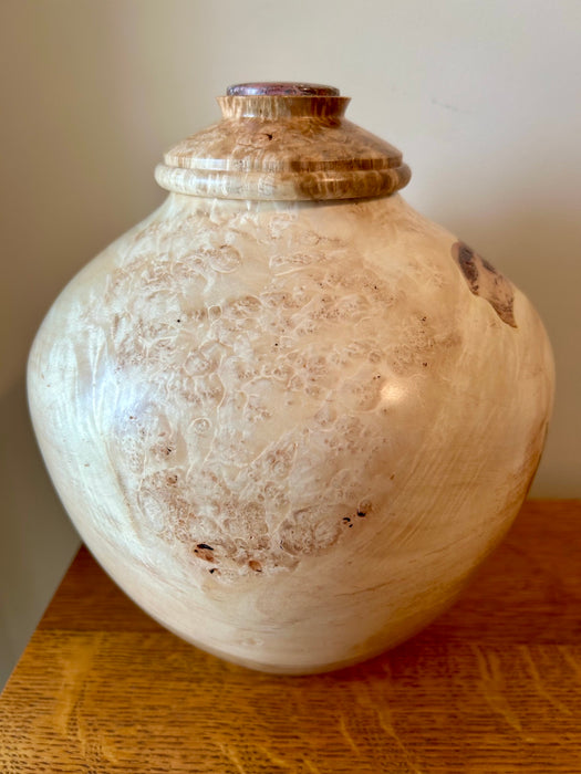 Burl Maple Hand Turned Urn 84 - angle 2