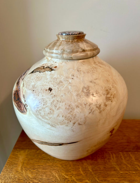 Burl Maple Hand Turned Urn 84 - angle 3