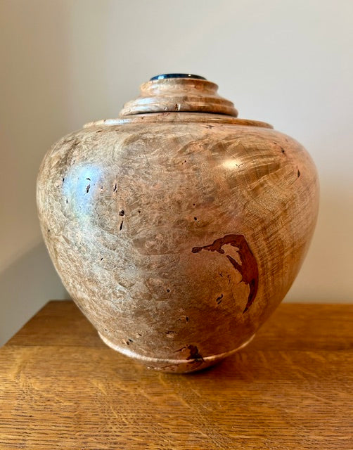 Burl Maple Hand Turned Urn 89 - Angle 2