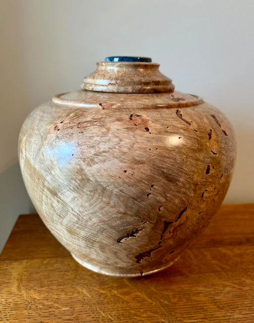 Burl Maple Hand Turned Urn 89 - Angle 3