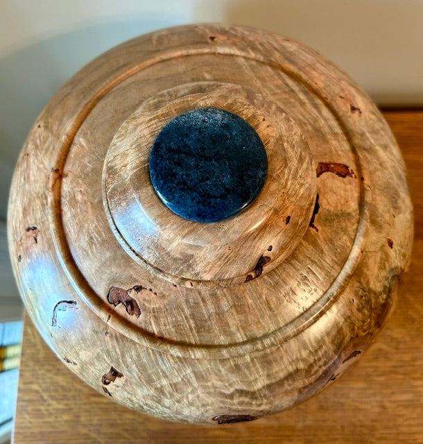 Burl Maple Hand Turned Urn 89 - Top view