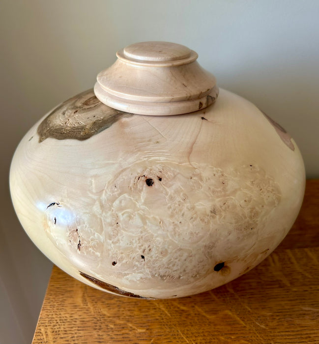 Burl Maple Hand Turned Urn 90 - angle 2