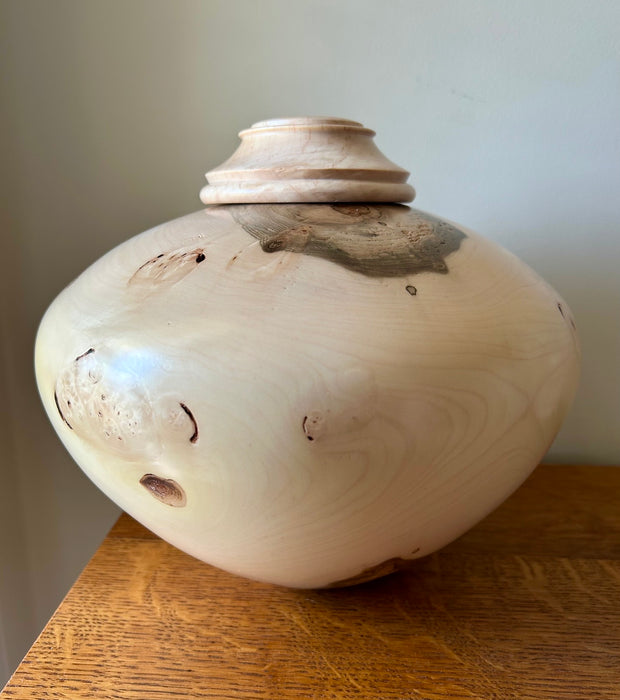 Burl Maple Hand Turned Urn 90 - angle 3