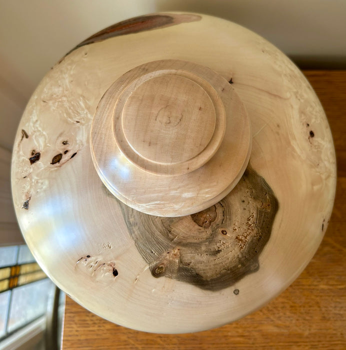 Burl Maple Hand Turned Urn 90 - Top View