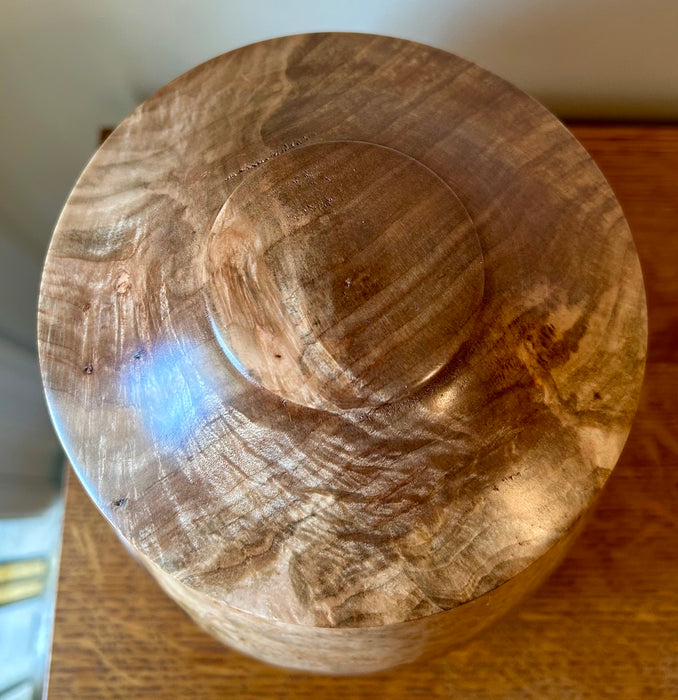 Burl Maple Hand Turned Urn 91 - Top View