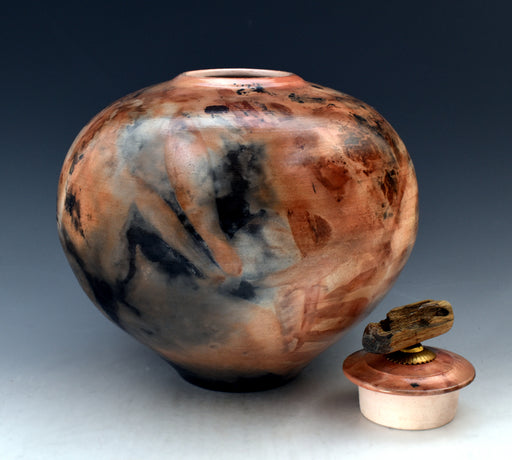 Saggar Burnished Fired Urn 278 - Top Lid Opened