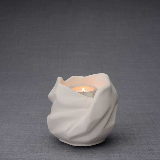 Luminous Tealight Candle Small Cremation Urn in Unlgazed Finish