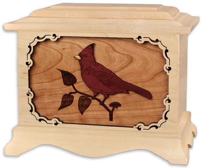 Cardinal Cremation Urn - Maple Wood