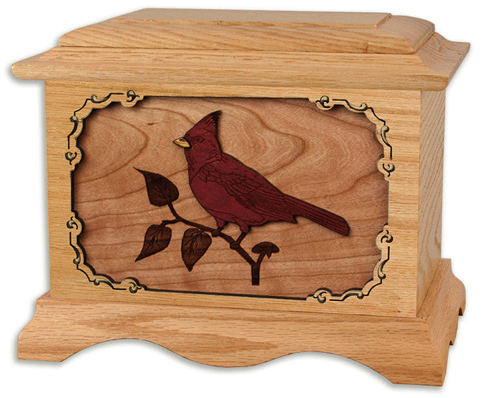 Cardinal Cremation Urn - Oak Wood