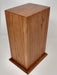 carved praying hands cherry cremation urn - backside