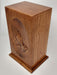 carved praying hands cherry cremation urn - right side