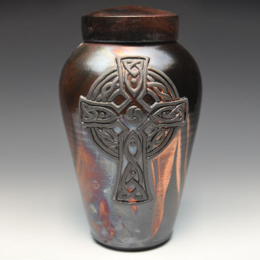 Handcrafted Celtic Cross Cremation Urn - New Black Finish